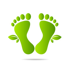 footprints of green leaves organic health and beauty care design 
