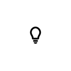 Black bulb flat icon. Isolated on white. Inspiration line icon. New business idea.