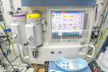 Fototapeta na wymiar Anesthesia Machine in hospital operating room.