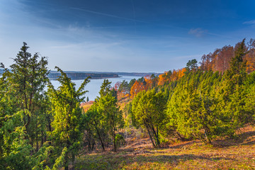 Landscape of Juniper Valley in Lithuania at Autumn