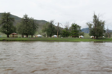 Mongolian landscape along river Ider