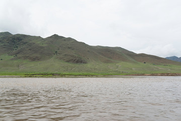 Mongolian landscape along river Ider