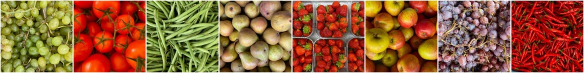Lovely healthy vegetables and fruit together in a collage