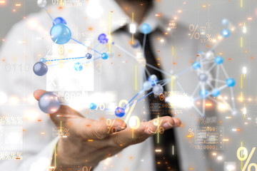 Digital Network and data concept