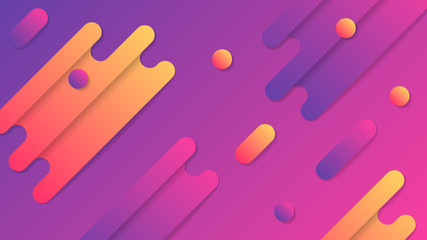 abstract fluid color gradient geometric 4k background. futuristic liquid color shapes with shadows. orange, purple and pink gradient colors. for postrer on wall, poster tamplate and landing page