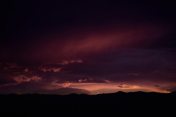 Beautiful sunset sky, purple, pink, red and orange colors
