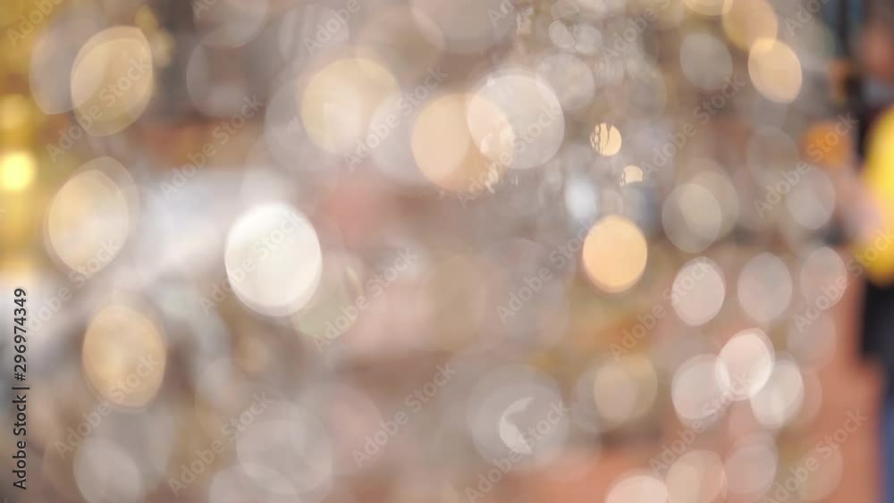 Poster golden bokeh background, 4K footage of yellow and golden object with movement 