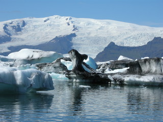 glacial lake with icerberg