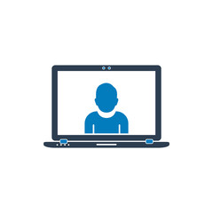 Computer User Icon. Flat style vector EPS.