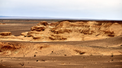 Herman Cav Canyon at sunset. South Gobi, Mongolia