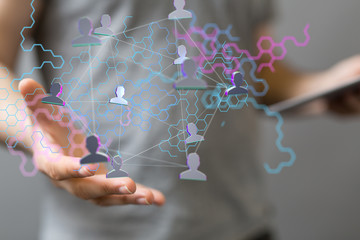 conceptual image with social connection
