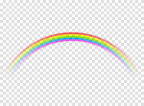 Colorful rainbow on transparent background.