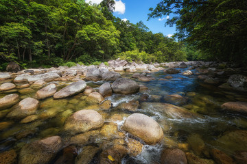 The Mossman river running through Mossman Gorge, Daintree National Park, Queensland, Australia