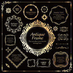 装飾デザイン　美しい額　フレームデザイン　テンプレート　アンティーク　ビンテージ　ラグジュアリー