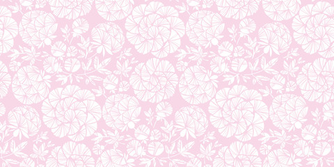 Decorative peony silhouette seamless pattern