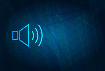 Volume speaker icon futuristic digital abstract blue background