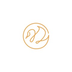 Swan duck one line. Vector logo icon template