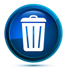 Bin icon elegant blue round button illustration