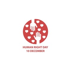 Human right day, 10 december. Vector logo icon template
