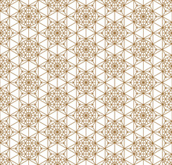 Seamless japanese pattern shoji kumiko in golden.