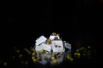 Pistachios and white chocolate