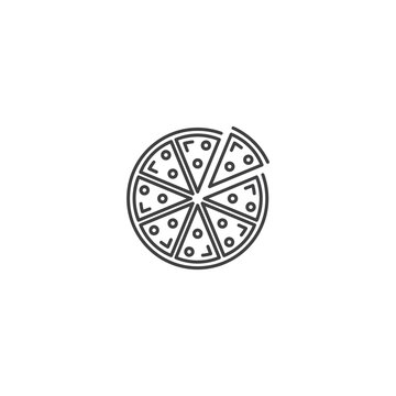 recommend clip art: Pizza, italian food. Vector logo icon template
