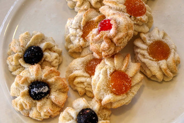 Almond paste cookies, product of the Italian pastry