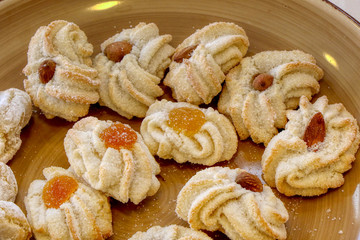 Almond paste cookies, product of the Italian pastry