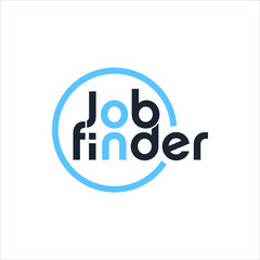 simple modern playful text for job finding company logo design inspiration