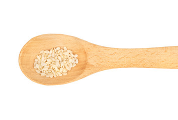 Sesame seeds in spoon