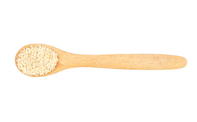 Sesame seeds in spoon