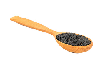 Black sesame in spoon