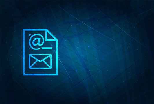 Newsletter document page icon futuristic digital abstract blue background