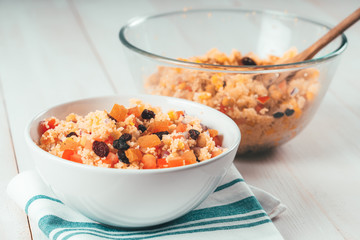 Couscous Salad With Tomatoes, Chickpeas, Sweetcorn And Apricots