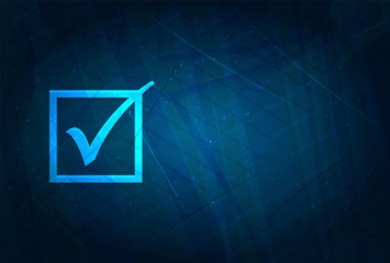 Check box icon futuristic digital abstract blue background