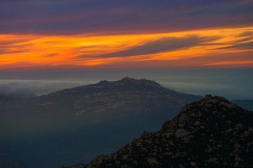 sunset in the mountains