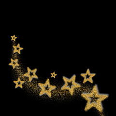 golden stars on black background