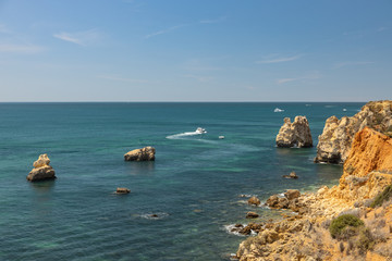 Coast of the Algarve area in Portugal.