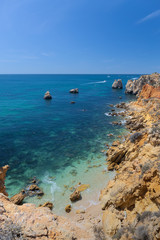 Coast of the Algarve area in Portugal.