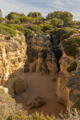 Coast of the Algarve area in Portugal.