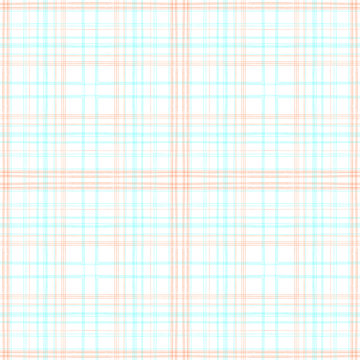 Red and blue grid on white seamless background texture. Hand drawn cute crossing stripes, wavy lines, streaks, bars. Chequered geometrical colourful,  backdrop.