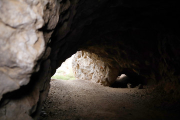 Los Angeles, inside view of The Batcave located in Bronson Canyon/Caves, section of Griffith Park, location for many movie and TV show