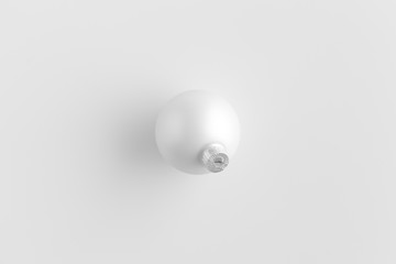 Top view of a white matte christmas ball.