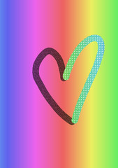 heart on rainbow background