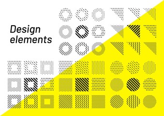 Set of modern universal geometric elements for your design. - obrazy, fototapety, plakaty