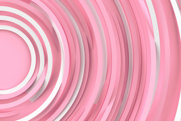 Digital background of many rotating rings and forming a frame in the center 3D illustration