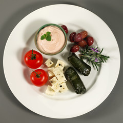 A simple plate of food representing Greece