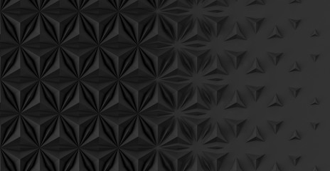 Obraz premium Triangular abstract geometric dark background of triangular volumetric elements of different random size. 3D illustration