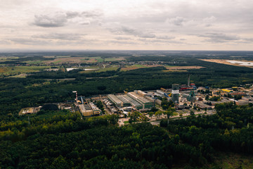 Fototapeta na wymiar Aerial drone photography of industrial facilities in Poland, Europe.