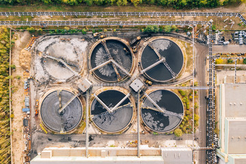 Aerial drone photography of industrial facilities in Poland, Europe.
